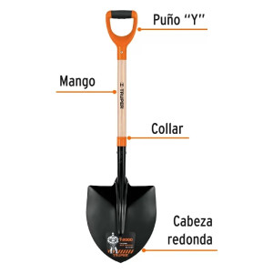 Lampas Redonda Española T-2000 41" 29x52x104cm PuñoY ComfortGrip Truper 17165