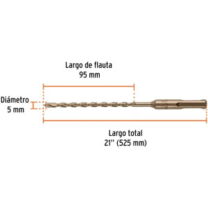 Brocas SDS Max 5/8" x21" Concreto Truper 101433