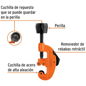 Cortador de Tubo de Cobre Apertura 1 1/8", Incluye Cuchilla de Repuesto, COTA-30E 12853 Truper