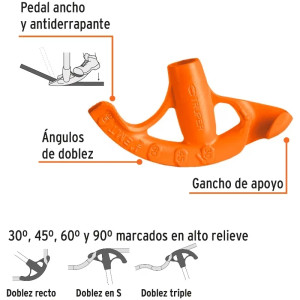 Doblador de Tubo CONDUIT 1/2", Fundido en Hierro Ductil, DOTU-50 12845 Truper