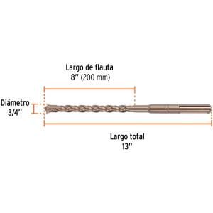 Brocas SDS Max 3/4" x13" Concreto Truper 101435