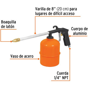 Pistola para Limpieza de Motores, Aleacion de Aluminio, 45 a 70PSI, PILI-697 19236 Truper