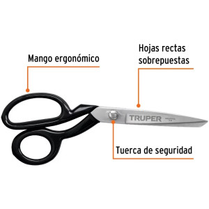 Tijera para Sastre 8" Industrial, hoja recta sobrepuestas, para uso industrial, TI8 18550 Truper
