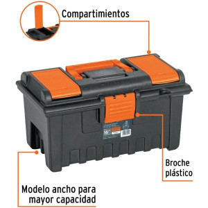 Cajas para Herramientas 16" 40x23x22cm inc. Charola, Truper 11141