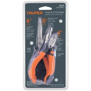 Juego de Alicates miniatura 3 Piezas ComfortGrip Crvanadio Truper 18215