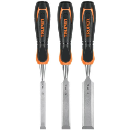 Juego de Formones 3 Piezas x100mm ComfortGrip, Truper 17759