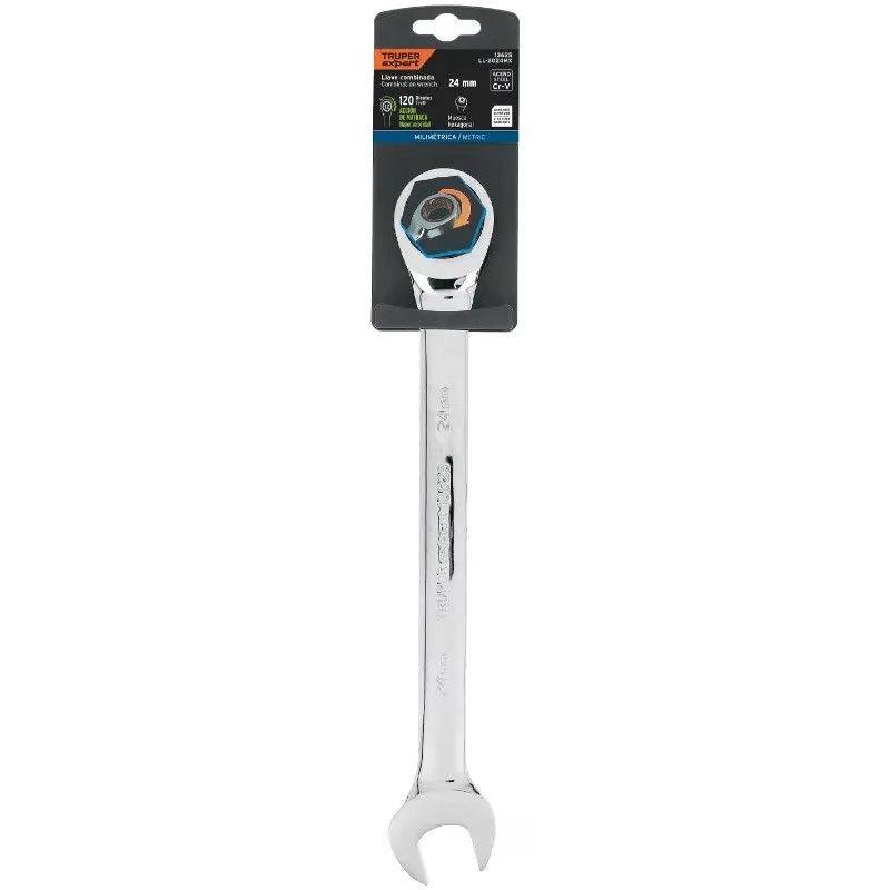 Llave Boca Mixta Ratchet 24mm ACrVanadio Truper 13625