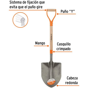 Lampas Cuchara Classic 40-1/2" 27x46x103cm PuñoY Metalico Truper 11169
