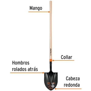Lampas Redonda Minera T-2000 56-1/4" 21x49x143cm MangoLargo Truper 17175