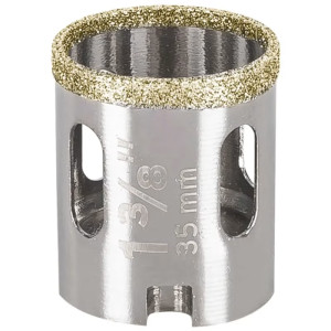 Sierra de copa 1 3/8" o 34.9mm, con borde de diamante, alto rendimiento, cortes finos y rapidos, COAZ-1-3/8 17129 Truper