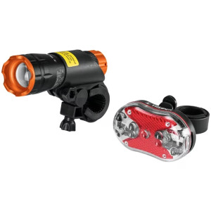 Linternas para Bicicleta 100lm Delantera y Trasera 5AAA, Truper 16798