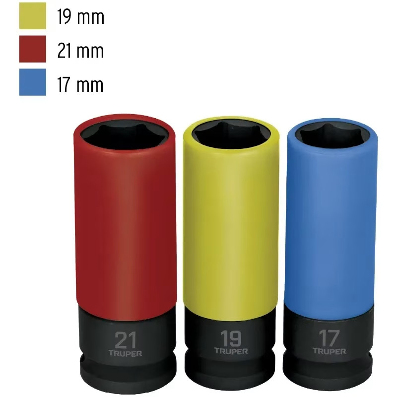 Juego de Dados Impacto 3u Milimetrico Tubulares Cproteccion Polipropileno Truper 100942
