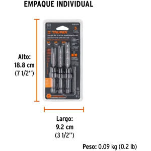Juego de Brocas Avellanadoras 3 Piezas para Madera Truper 102378