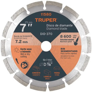 Discos Diamantados 7" Segmentado Cortes Rapido, 2.4mm, DDT-806D 11580 Truper