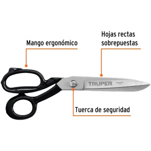 Tijera para Sastre 10" Industrial, hoja recta sobrepuestas, para uso industrial, TI10 18551 Truper