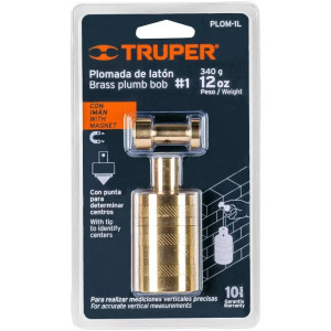 Plomada de Laton con Centro 336g, Para Uso en plomeria y construccion, PLOM-1L 17067 Truper