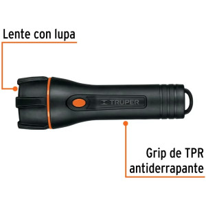 Linternas LED 180lm AltaIntensidad 200m 40H 2PilasD Truper 13019