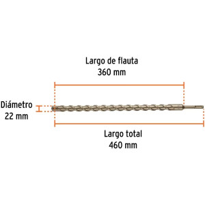Brocas SDS Plus 22mm x460mm Concreto Truper 101210