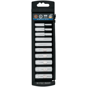 Juego de dados 10 Piezas Tubulares Milimetrico 4 mm a 13 mm, Encastre 1/4", acero al cromo vanadio, JD-1/410LM 14168 Truper