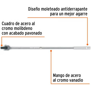 Palanca Articulada, encastre 1/2" Largo 18", en acero al cromo vanadio, M-1270 13924 Truper