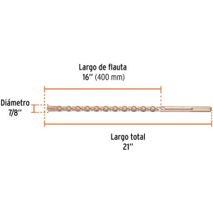 Brocas SDS Max 7/8" x21" Concreto Truper 101439