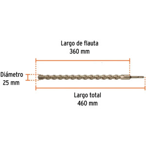 Brocas SDS Plus 25mm x460mm Concreto Truper 101211
