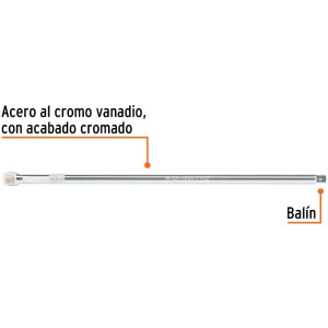 Extension, Encastre 1/2", Largo 15", acero al cromo vanadio, E-5464 13918 Truper