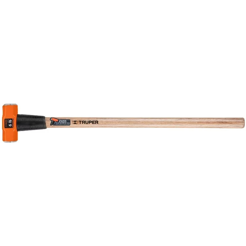 Combas 6lb Octagonales Mango36" Cara Maquinada con protector termoplastico, MD-6M 16509 Truper