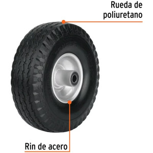 Rueda Imponchable 10" Para Carreta de Carga 16188 Truper 45911