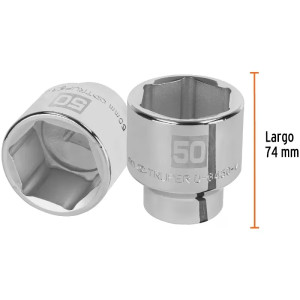 Dados 50mm E3/4 Hexagonales CrVanadio, Truper 14997