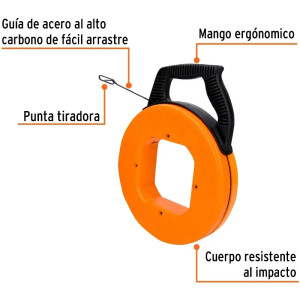 Guia pasa Cable 15 Metros, Guia acero SK5, Para jalar cable electricos y de Telecomunicaciones, GUIA-15 17751 Truper