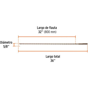 Brocas SDS Max 5/8" x36" Concreto Truper 101434