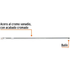 Extension, Encastre 1/2", Largo 20", acero al cromo vanadio, E-5465 13919 Truper