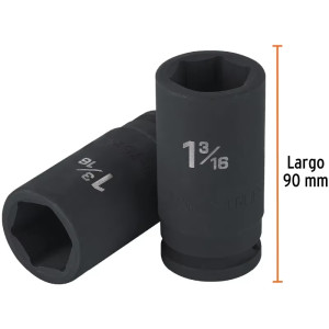 Dados 1-3/16 E3/4 Impacto Tubulares Hexagonales CrMolibdeno, Truper 100947