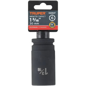 Dados 1-3/16 E3/4 Impacto Tubulares Hexagonales CrMolibdeno, Truper 100947