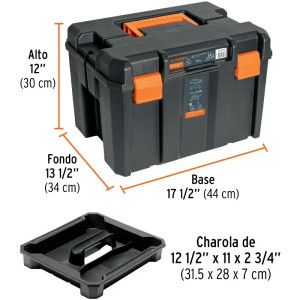 Cajas para Herramientas 17" x12" 25L Profunda Ranura para MotocicletaTruper 102643