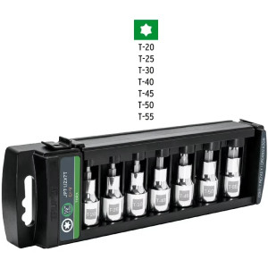 Juego de Dados cuadro 7Piezas Punta Torx Truper 102237