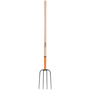 Trinches Bieldo 4 Dientes, 9 x 13 1/2 x 54" para paja Mango Largo, BPJ-4 11003 Truper