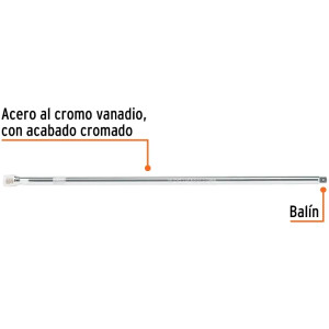 Extension, Encastre 1/2", Largo 24", acero al cromo vanadio, E-5466 13920 Truper