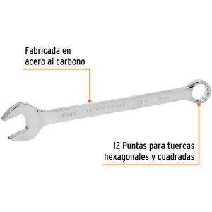 Llave Boca Mixta 34mm Combinada CrVanadio ELarga Truper 13819