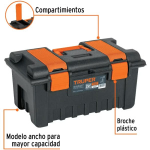 Cajas para Herramientas 22" 56x32x28cm inc. Charola, Truper 11145