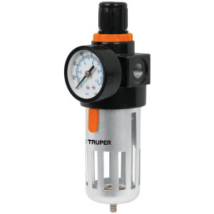 Filtro y Regulador de Aire, Elimina Contaminantes Solido y liquidos, Max Presion 140 PSI, 1/4 NPT, FIRE-1/4 18238 Truper