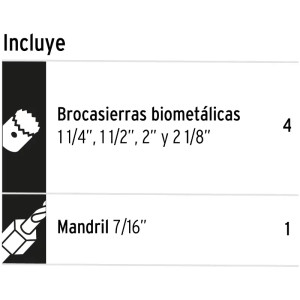 Juegos de Sierras Copas bimetalicas 5 piezas, Truper 100815
