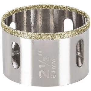 Sierra de copa 2 1/2" o 63.5mm, con borde de diamante, alto rendimiento, cortes finos y rapidos, COAZ-2-1/2 17134 Truper