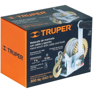 Templadoras de Manivela con Cable 300kg, en acero, ideal para remolque y cargas pesadas, MAW-27C 14719 Truper