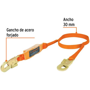 Linea de Vida con absorbedor de impacto, Amortigua el Impacto, MFA 408kg, con mecanismo de bloqueo, CAB-5430-18 14446 Truper