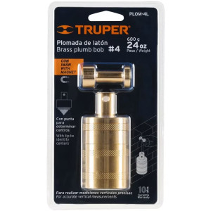 Plomada de Laton con Centro 582g, Para Uso en plomeria y construccion, PLOM-4L 17069 Truper