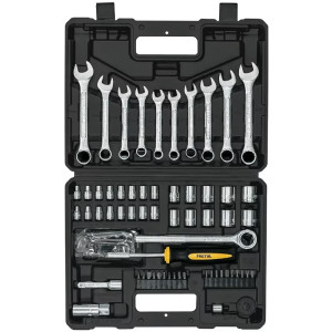 Juego de herramientas 70 Piezas con Estuche de Plastico, Encastre 1/4 " y 3/8", SET-73 22981 Pretul