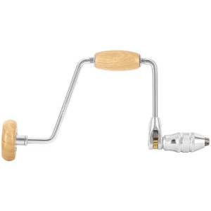 Berbiqui Profesional 12" Perilla de Madera, Taladro Manual, Tipo Ratchet, Truper 10970