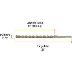 Brocas SDS Max 1-1/8" x21" Concreto Truper 101464